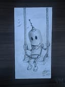 Robot en el Columpio